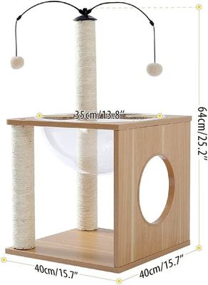 OEM ODM aceito Cães elegantes Árvore cápsula espacial com ninho flutuante e bolas penduradas