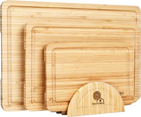 Conjunto de 3 tábuas de corte de bambu com blocos de corte de suporte OEM ODM aceito