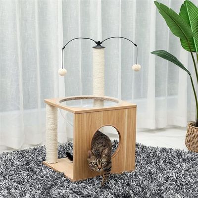 OEM ODM aceito Cães elegantes Árvore cápsula espacial com ninho flutuante e bolas penduradas