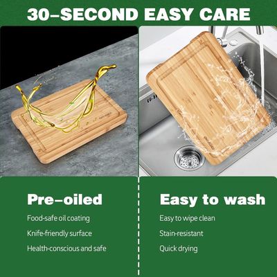 Conjunto de 3 tábuas de corte de bambu com blocos de corte de suporte OEM ODM aceito