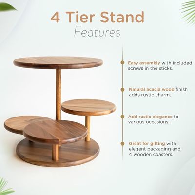 Quatro níveis de madeira Cupcake Tower Stand mantém 50 cupcakes para festa casamento aniversário sobremesa