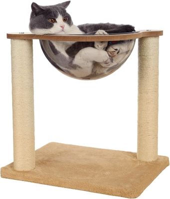 Árvore de gato moderna com rede de rede natural para gatos e gatinhos