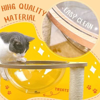 Árvore de gato moderna com rede de rede natural para gatos e gatinhos