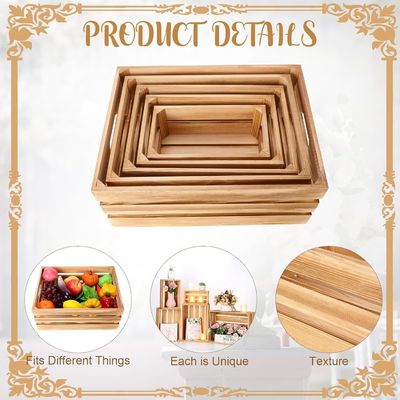 5 Pcs de caixas de madeira decorativas de nidificação para armazenamento e exibição