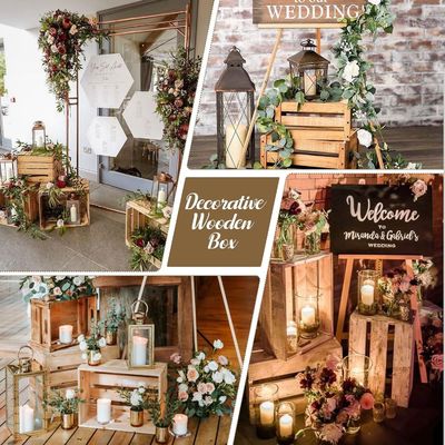 5 Pcs de caixas de madeira decorativas de nidificação para armazenamento e exibição