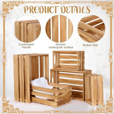 5 Pcs de caixas de madeira decorativas de nidificação para armazenamento e exibição