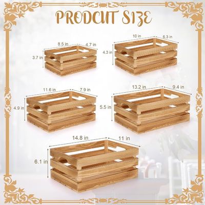 5 Pcs de caixas de madeira decorativas de nidificação para armazenamento e exibição