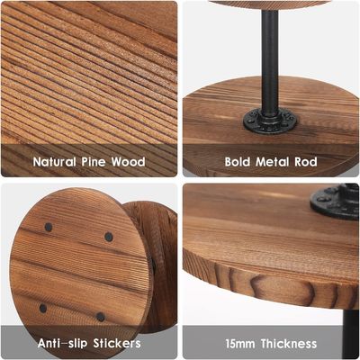 Taça de servir bolinhos de madeira para festas de chá de casamento de aniversário 202407