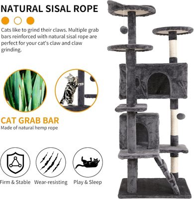 70 &quot;Tall Cat Tower Climber Ladder Playhouse com material de madeira e logotipo personalizado