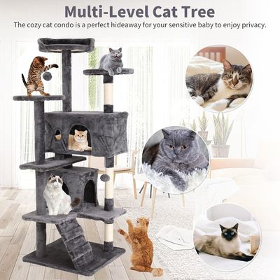 70 &quot;Tall Cat Tower Climber Ladder Playhouse com material de madeira e logotipo personalizado