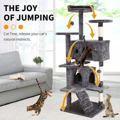 70 &quot;Tall Cat Tower Climber Ladder Playhouse com material de madeira e logotipo personalizado