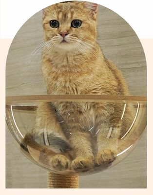 Torre de gato de madeira de tamanho personalizado com componentes de arranhador de estrutura de escalada de vários níveis