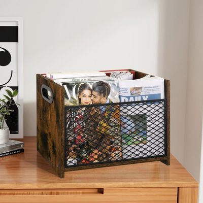 Decorações para o lar Cesto de armazenamento de escritório vernizado para cartas Livros Jornais