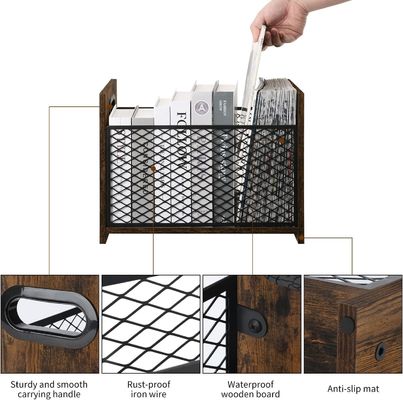 Decorações para o lar Cesto de armazenamento de escritório vernizado para cartas Livros Jornais