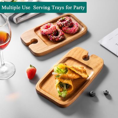 Set de cozinha com 2 bandejas de madeira de acácia com porta-vinho e tabuleiros de queijo