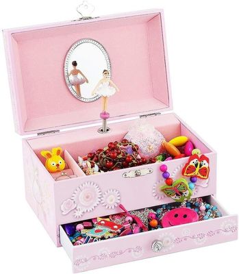 Pacote de presente Personalizado Princesa MDF Rosa Ballerina Tema Musical Caixa de jóias para meninas