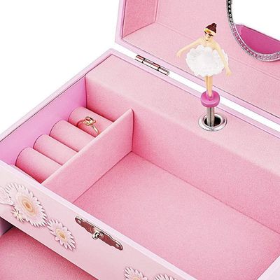 Pacote de presente Personalizado Princesa MDF Rosa Ballerina Tema Musical Caixa de jóias para meninas