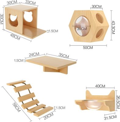 Tamanho personalizado cama de gato montada na parede prateleira de madeira de tabuleiro para gatos para escalar na sala de estar