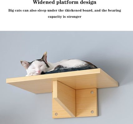 Tamanho personalizado cama de gato montada na parede prateleira de madeira de tabuleiro para gatos para escalar na sala de estar