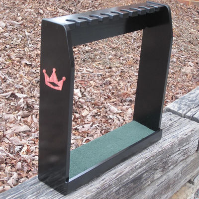 Piso de madeira de acabamento preto ou estante de parede ideal para exposição de clubes de golfe Scotty Cameron raros