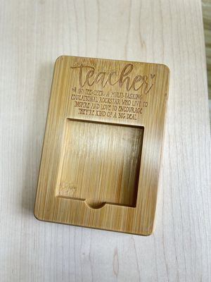 Dispensador de notas adesivas de bambu personalizado de madeira para escritório de negócios
