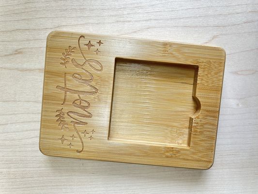 Dispensador de notas adesivas de bambu personalizado de madeira para escritório de negócios