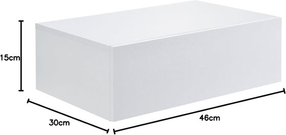 Armazenamento conveniente no corredor Prateleira flutuante de parede de madeira maciça com gaveta 46 x 30 x 15 cm