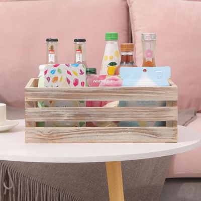 Caixas de armazenamento decorativas de madeira, conjunto de 3 caixas com alças 13,25x9,5x5.5