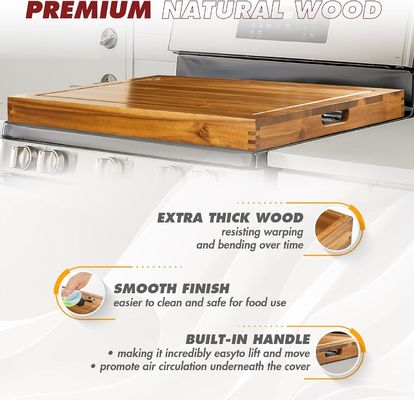 Cobertura de fogão de madeira para queimadores de gás e fogão elétrico Esculpida 3 em 1 Cobertura de fogão RV