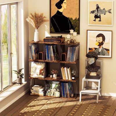 Mobiliário de armazenamento de discos de vinil com estilo de design moderno