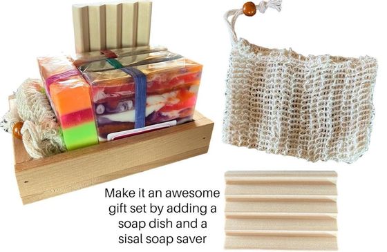 14 peças de sabão de madeira feito à mão para todas as estações.