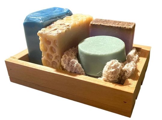 14 peças de sabão de madeira feito à mão para todas as estações.