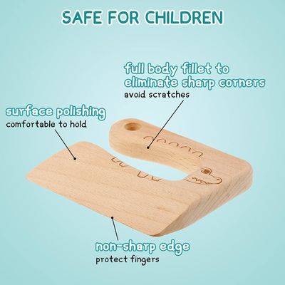 Material de madeira Ferramentas de cozinha 2 peças Kids Knife Set para cozinhar e cortar Vegetais Frutas