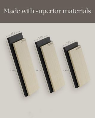 Conjunto de 3 modernas prateleiras flutuantes de madeira rústica para armazenamento