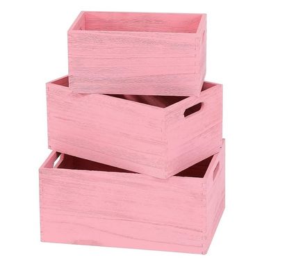 Conjunto de armazenamento de madeira artesanal para vegetais e frutas de pão Caixa de nidificação de 3 peças