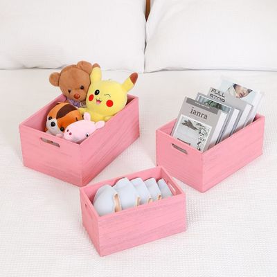 Conjunto de armazenamento de madeira artesanal para vegetais e frutas de pão Caixa de nidificação de 3 peças