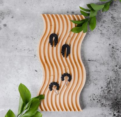 Taça de exibição decorativa de madeira de bordo ondulado de bordo de bordo de bordo para estilo Boho personalizado moderno