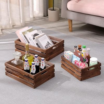 Home Decoration Custom Set de 3 paletes de caixas de madeira com técnica pintada