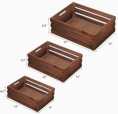 Home Decoration Custom Set de 3 paletes de caixas de madeira com técnica pintada