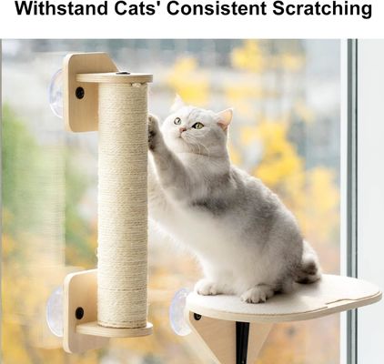 Casa Mobiliário Cat Climber Set Janela de madeira Percha Escalões de escalada e postes de raspagem