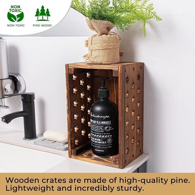 Caixa de madeira para armazenamento de livros Logotipo personalizado Aceitável Decoração de nidificação Caixas de madeira