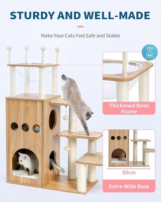 OEM ODM aceitável robusto Frisco Castle Cat Tree Tower Moderno 51 Extra Alto Condo de Gato