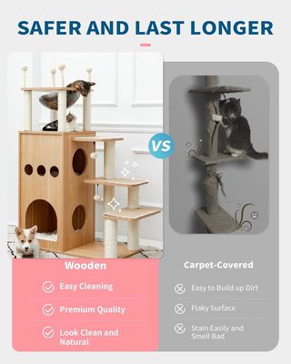 OEM ODM aceitável robusto Frisco Castle Cat Tree Tower Moderno 51 Extra Alto Condo de Gato