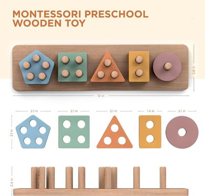 Mobiliário para casa Sortador de forma de madeira e empilhador de cores Perfeito presente para crianças pré-escolares