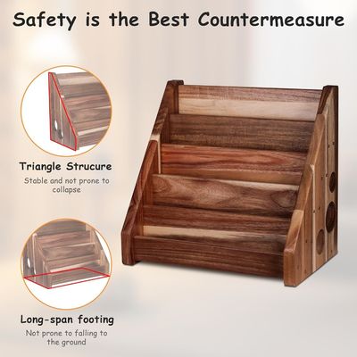 Desenho funcional Montessori Prateleira de exibição Prateleira de livros de madeira esculpida para a sala de aula da criança