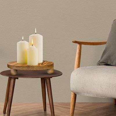 Caixa de madeira simples 2 Pacotes de madeira Riser Plant Stool Display Rack Round Pot Flower Pedestal Retro Plant