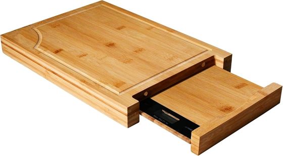 Tabela de corte de bambu profissional com blocos de corte de escala e quadrado