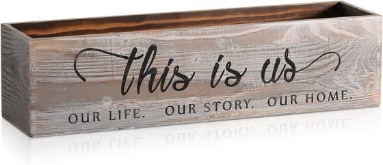 Caixa de plantação de madeira retangular para peças centrais rústicas Logotipo personalizado aceitável