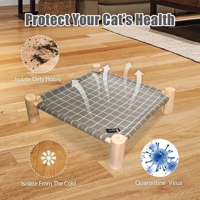 Cama de gato e cama de rede de gato de madeira aumenta o conforto e a saúde do seu animal de estimação