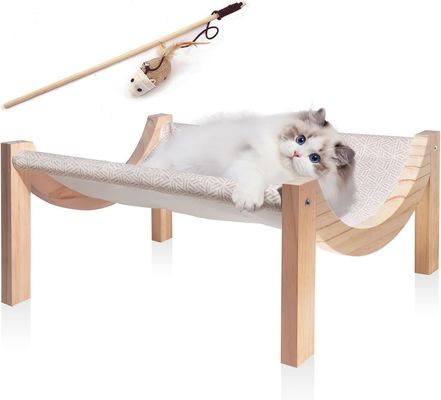 Amarração de gato de madeira elevada para animais de estimação em ambientes internos e externos